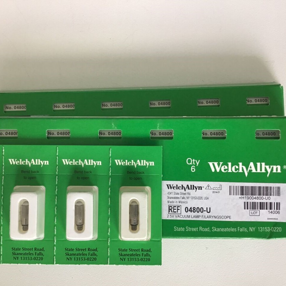 Lamp Vaccumm 2.5V for Standard Laryngoscope Blades (1/EA 6/PK) by Hillrom/Welch Allyn  ID 04800-U6